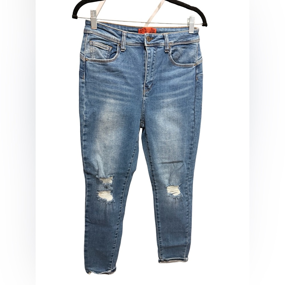 Wax Jean Light Blue Distressed Skinny Jeans